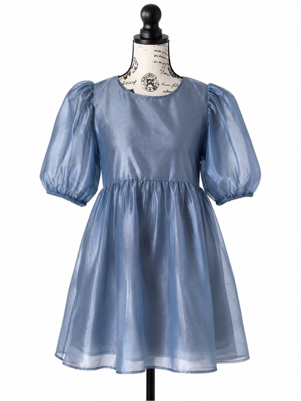 Kika Vargas x Target Blue Puff Sleeve Babydoll Mini Dress NWOT Size S